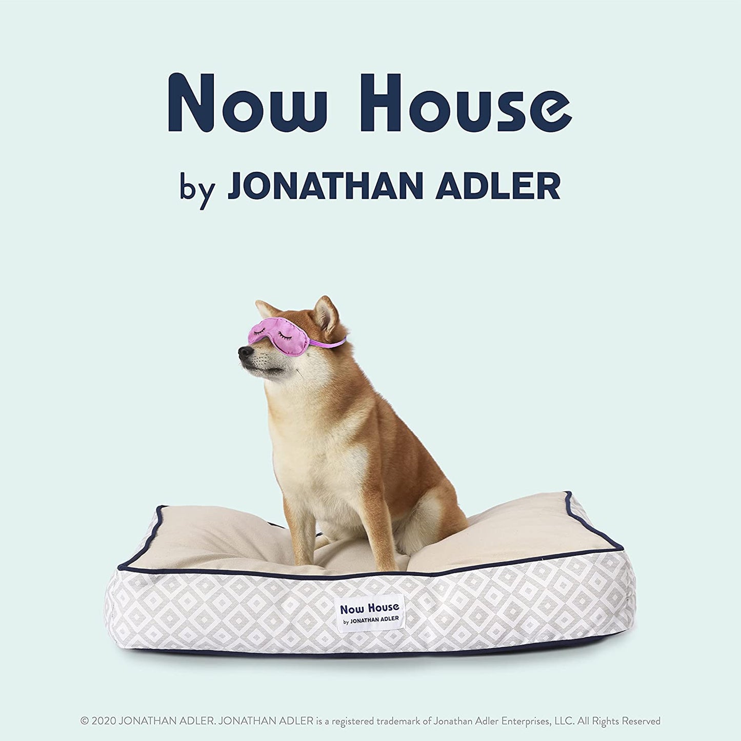Now House for Pets by Jonathan Adler Grey Diamond Cushion Dog Bed, Medium Medium Dog Bed Washable Dog Bed for Medium Dogs by Now House by Jonathan Adler (FF16059)