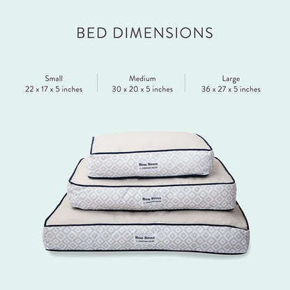 Now House for Pets by Jonathan Adler Grey Diamond Cushion Dog Bed, Medium Medium Dog Bed Washable Dog Bed for Medium Dogs by Now House by Jonathan Adler (FF16059)