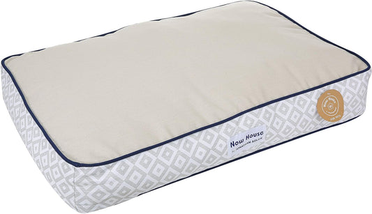 Now House for Pets by Jonathan Adler Grey Diamond Cushion Dog Bed, Medium Medium Dog Bed Washable Dog Bed for Medium Dogs by Now House by Jonathan Adler (FF16059)